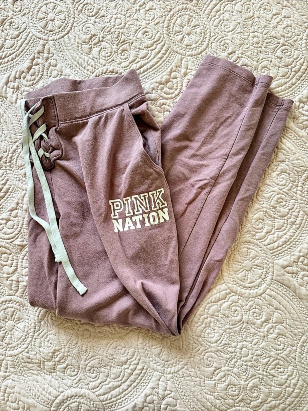 PINK Long Sleeve Logo Top in